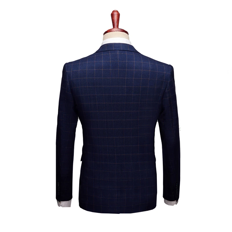 (Jacket+Vest+Pants) Men's New Business Casual Plaid Suit Set Men's Slim Fashion Suit Set Three-piece (Jacket+Vest+Pants) Men's New Business Casual Plaid Suit Set Men's Slim Fashion Suit Set Three-piece