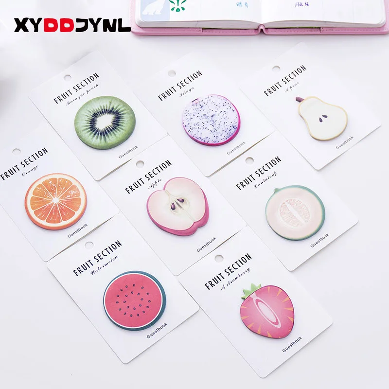 

5pcs/lot Self-Adhesive Memo Pad Creative DIY Fruit Vegetables Sticky Notes Bookmark School Office Supply