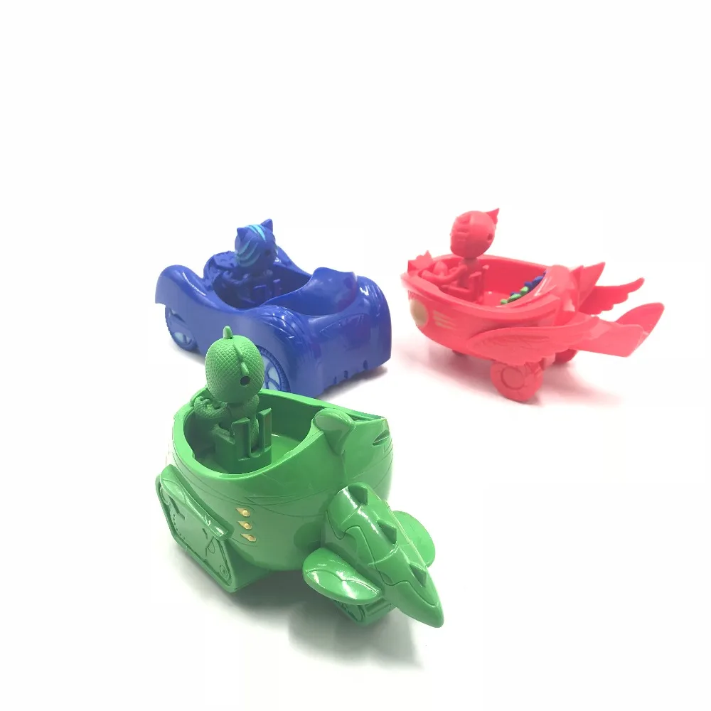 

3pcs/set Les Pyjamasques Children Cartoon Hero Display Toy Car Figure Anime Connor Greg Amaya Model Jouet Kids Christmas Gift