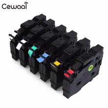 Cewaal 9 мм x 8 м label Клейкие ленты Maker Совместимо для Brother tze-221/621 label printer 9 мм печати этикеток Клейкие ленты