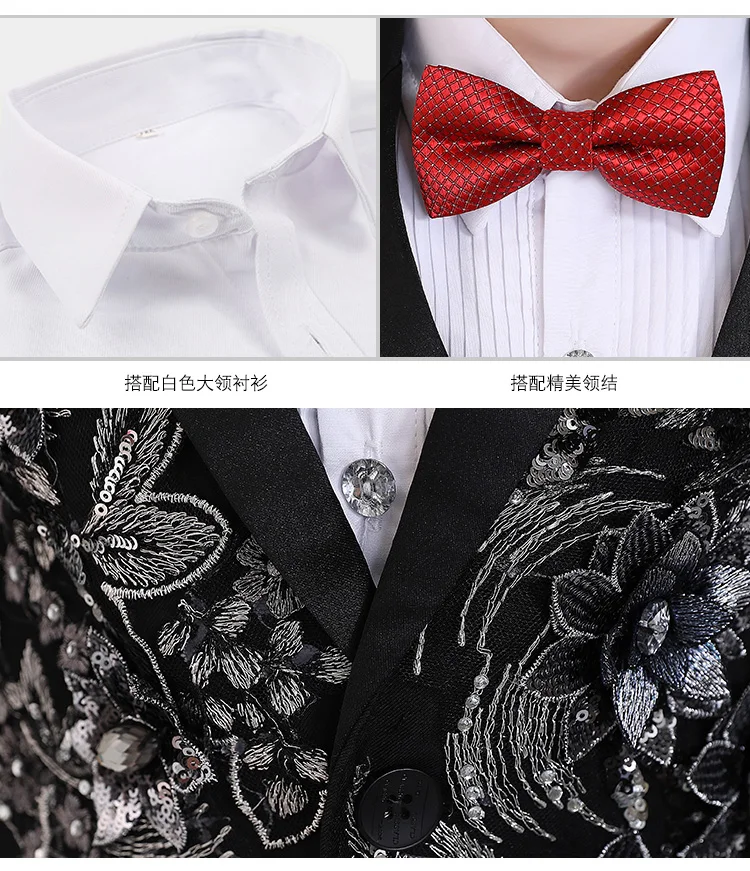 Детские школьные свадебные костюмы с отворотом и цветочным принтом для мальчиков; деловые костюмы для мальчиков; детский Блейзер; джентльменский костюм; комплекты с вышивкой для мальчиков; H455