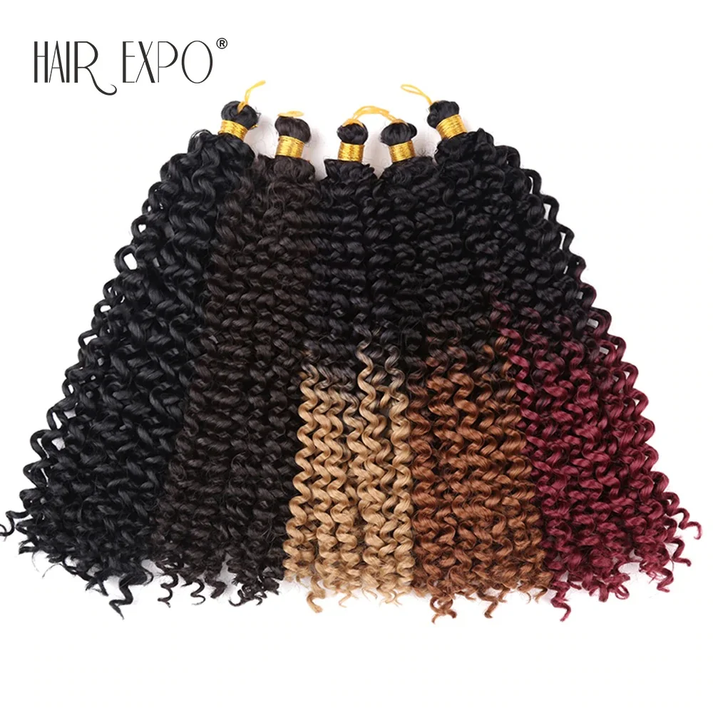 

14inch Water Wave Crochet Hair Synthetic Braiding Hair Crochet Twist Hair Extensions 30strands/pack 100g Hair Expo City