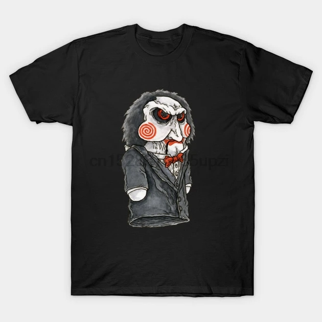 

Men Short sleeve tshirt Billy the Puppet Saw Horror Hand Puppet Jigsaw T Shirt Women t-shirt