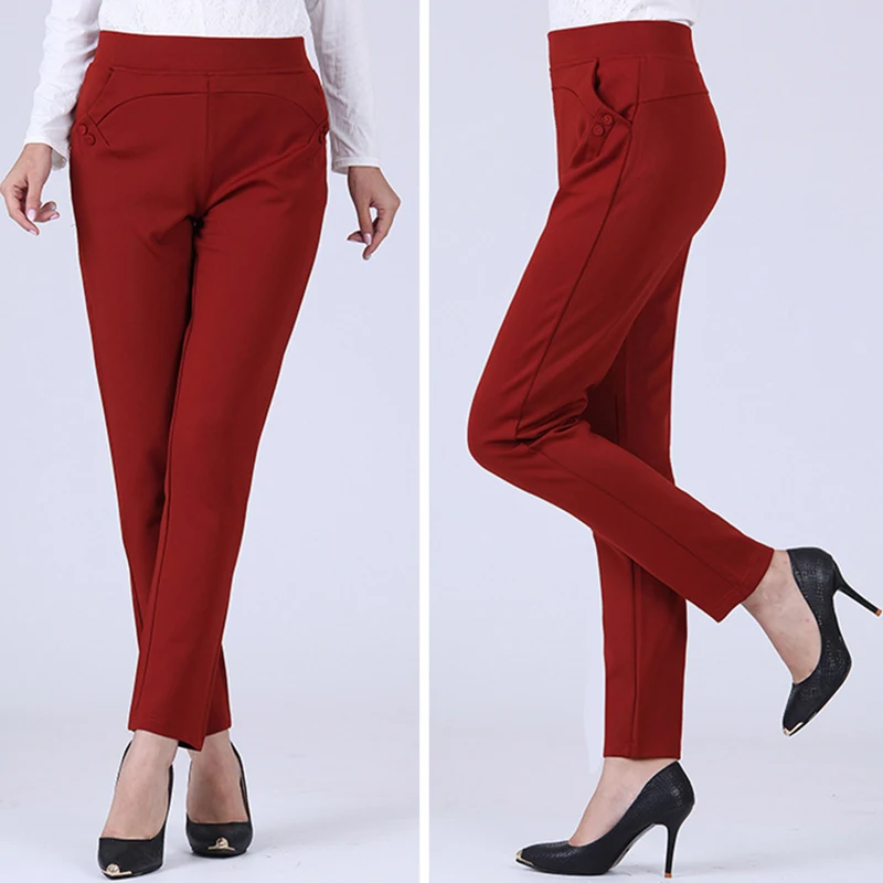 

Big Size 2X-5X 2019 New Fashion Women's Casual Pants Office Lady Solid Feet Pants Slim Thin Pencil Pants Trousers Leggings
