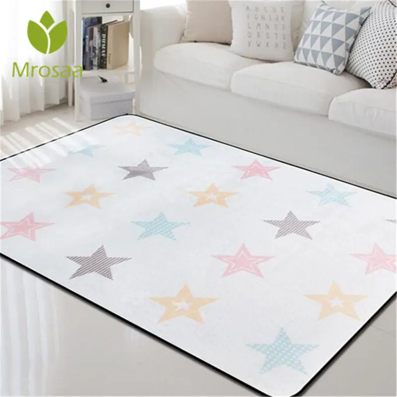 100*150cm Design Star Printed Carpet Anti Slip Floor Rug Bath Mat Soft