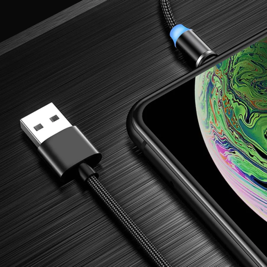 20 шт./упак. NISI 1 м 2 Micro USB Магнитный кабель Lightning для iPhone samsung 8Pin IOS Тип-C Порты светодиодный телефона зарядный кабель 3 в 1