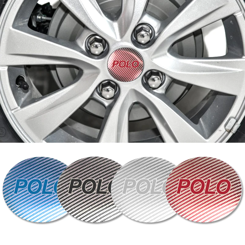 

4pcs 56.5mm Car Badge Emblem Sticker Car Wheel Center Cover Cap Hub Rim for Volkswagen POLO GOLF Car accessories Automobiles