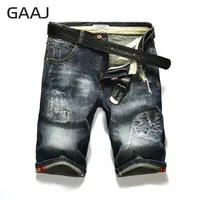 GAAJ Slim Jeans Shorts Men Brand Ripped Bermuda Summer Capri Men's Biker Designer Clothes Hole Denim Half Overrall Shorts #GU8WM