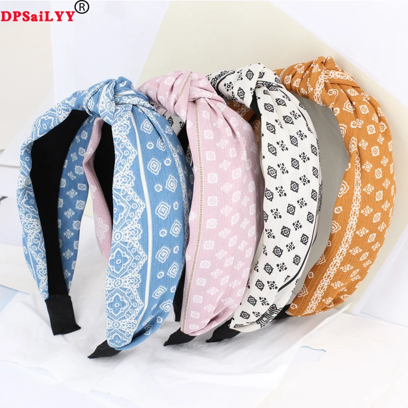 

DPSaiLYY 1PC Women Top Knot Hairbands Fabric Turban Headbands for Women Elastic hairband headwear Hair Accessories for Women