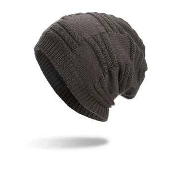 

Women Men Warm Baggy Caps Weave Crochet Winter Wool Knit Ski Beanie Skull Caps Hat Winter Hat Solid Hip-hop Beanie Hat 2020 NEW