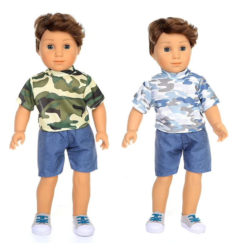 Camouflage shirt and pants clothes For 18 inch boy doll, outfit for