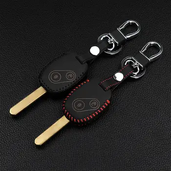 

Classic design genuine leather car cover case style key chain ring for Honda CR-V Civic Fit Freed Step WGN 2 buttons remote