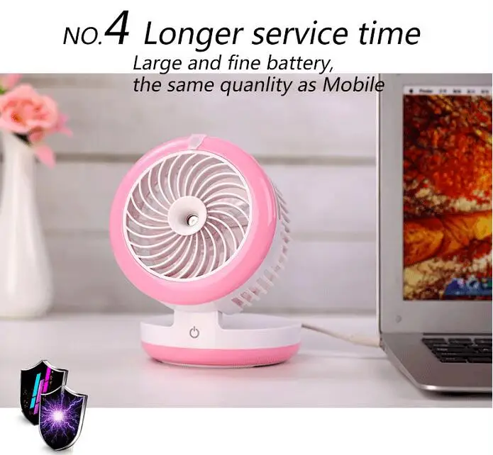 

USB Mini Foldable Humidifier Fan Cool Mist Portable Air Conditione Spray Mini Fan With USB Rechargeable Battery Portable Power