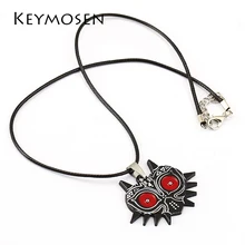 

Free Shipping Game Alloy Metal Black Owl Mask Personality Pendant Necklace