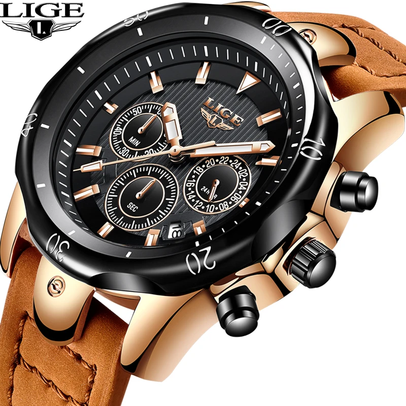 

2018 New Men Watch Brand LIGE Sport Business Men's Quartz Watches LIGE Casual Fashion Waterproof Military Male Quartz Watch