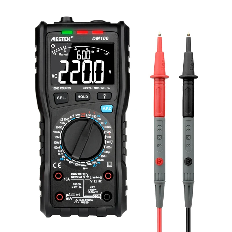 

MESTEK DM100 Digital Multimeter High Speed Identification Test Value Multifunction Full Gear Anti-Burn Maintenance Tool