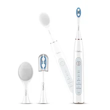 O'bella T10 2-в-1 Ультразвуковая электрическая зубная щетка для Зубная щётка 3 уход режима+ 2 для очищения кожи лица режимов 3 часов USB быстрая зарядка 2 минут Смарт времени