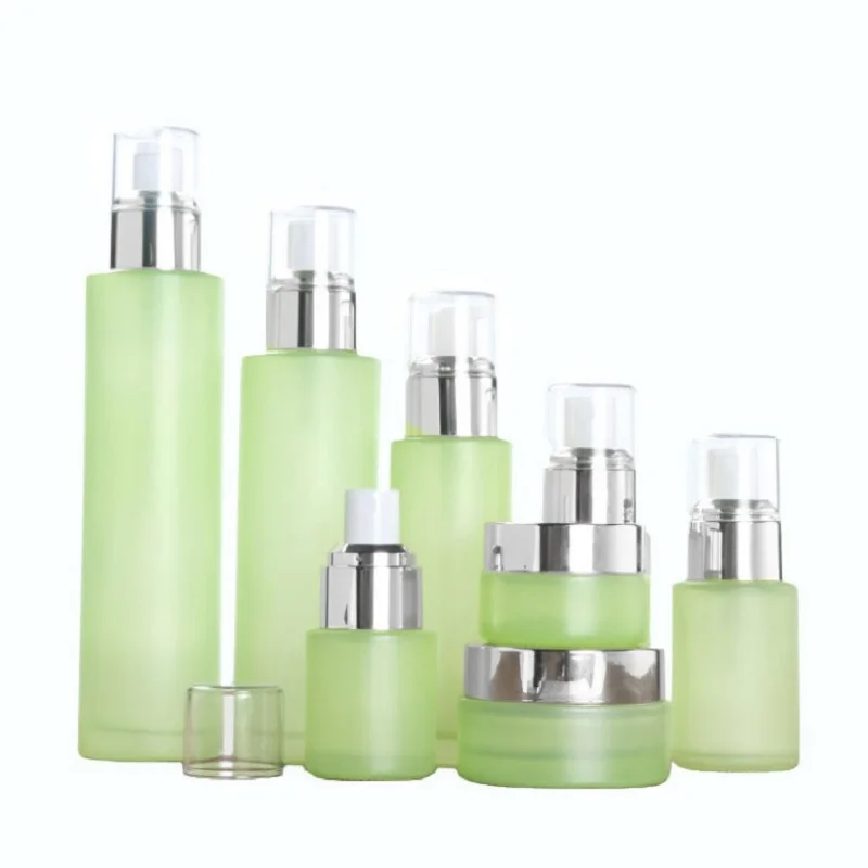 Glass Spray Bottle White Cover Round Shape  Empty Packaging Container  Travel Water Bottles Toner 8pcs/lot