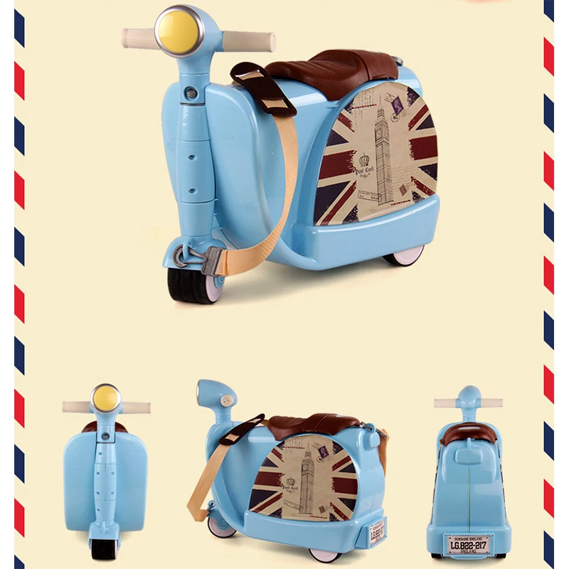 Children's Travel Suitcase with Wheels Travel Bag Boy Girl Baby Creative Toy Box Kids Luggage Sit to Ride Suitcases Child Gift spinner luggage