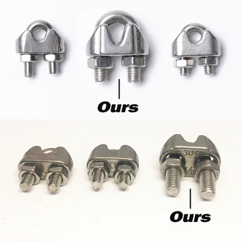 

4-Pcs Turnbuckle/Tension(Eye&Hook, M6), 16-Pcs 1/8 Inch Wire Rope Cable Clip/Clamp(M3), 8-Pcs Thimble(M3), Stainless Steel Kit