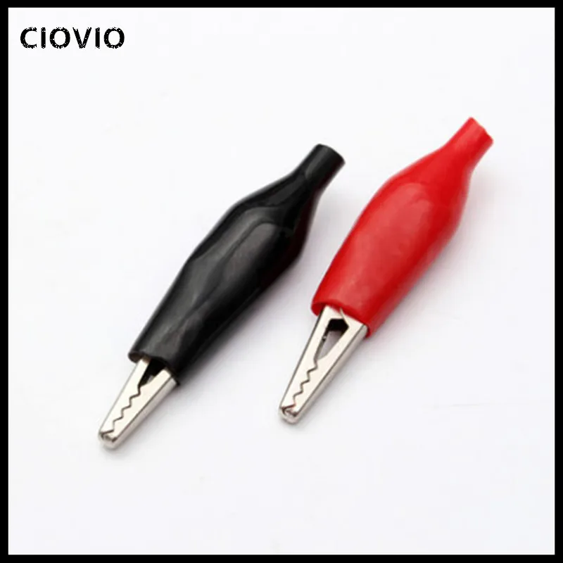 20pcs28MM Metal Alligator Clip G98 Crocodile Electrical Clamp Testing Probe Meter Black Red with