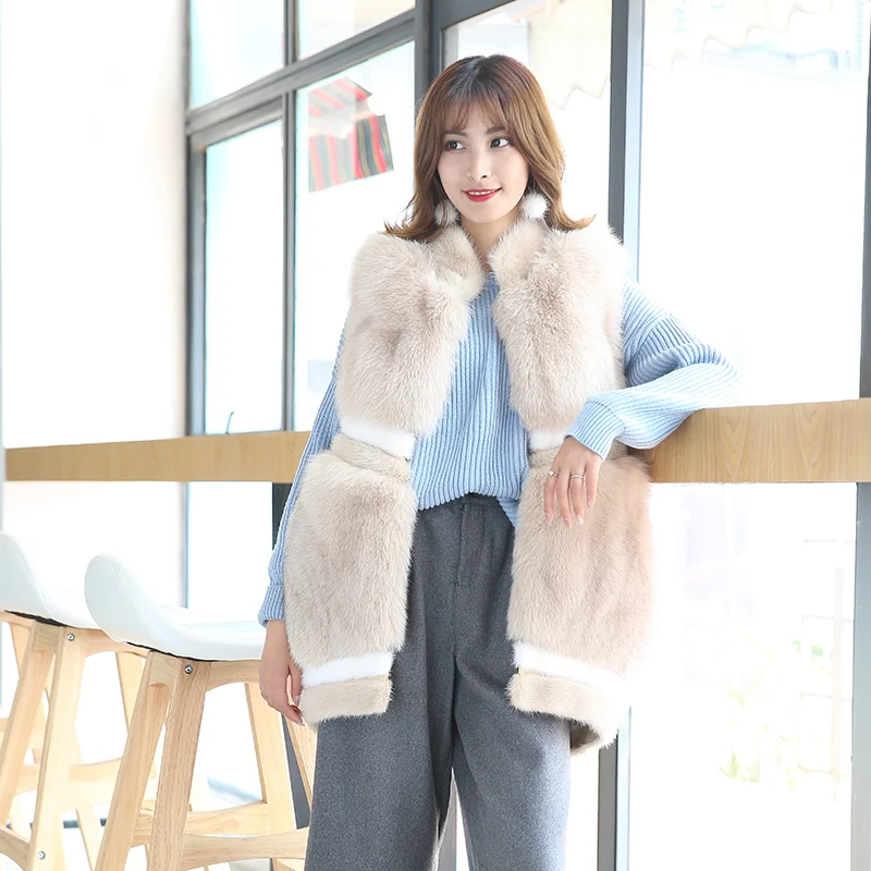 

Women Clothes 2018 Winter Warm Real Fox Fur Vests Coat Korean Vintage Elegant Vest Sleeveless Jacket Manteau Femme Hiver ZL564