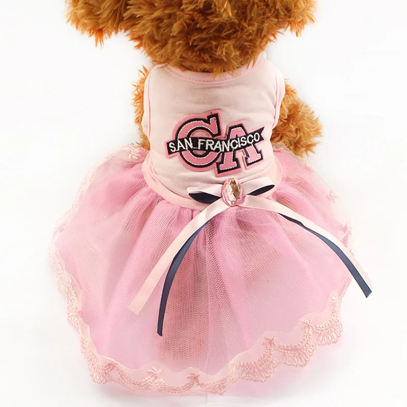 

Armi store Letters Pattern Summer Dog Dress Pink Princess Dresses For Dogs 71034 puppy Skirt Clothing Supplies XS, S, M, L, XL