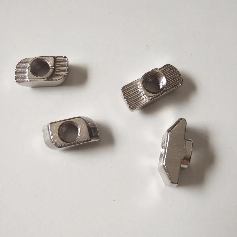 

Carbon Steel M4/M5/M6/M8 Nickel Plated T nut Hammer Head Fasten Nut for Aluminum Extrusion Profile 30/40 series Slot Groove 8mm