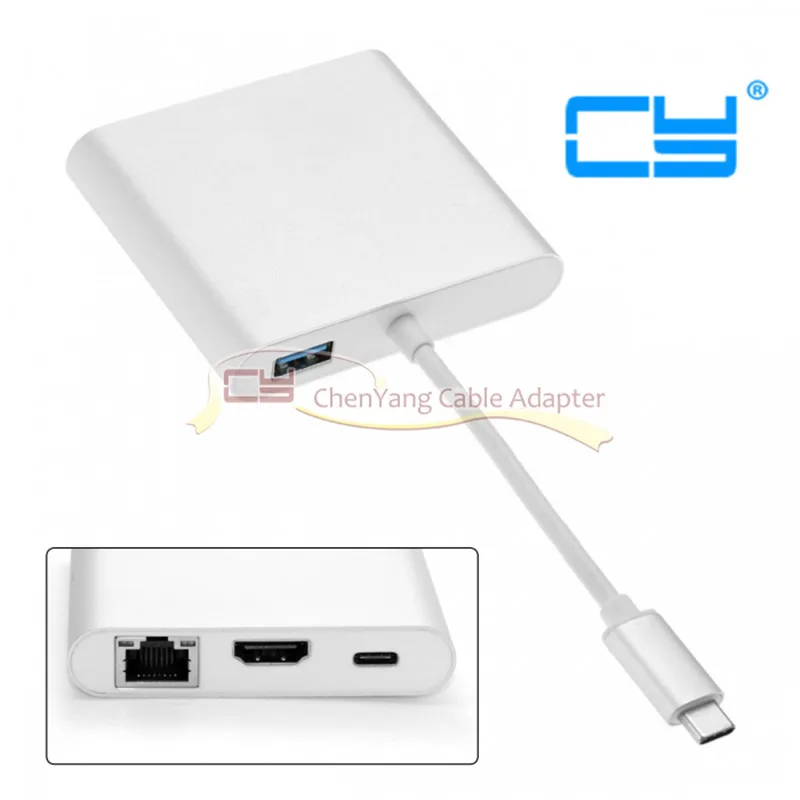 USB 3. 0 Type-C-HDMI цифровой AV и OTG Gigabit Ethnernet гнездовой зарядный кабель для ноутбука |