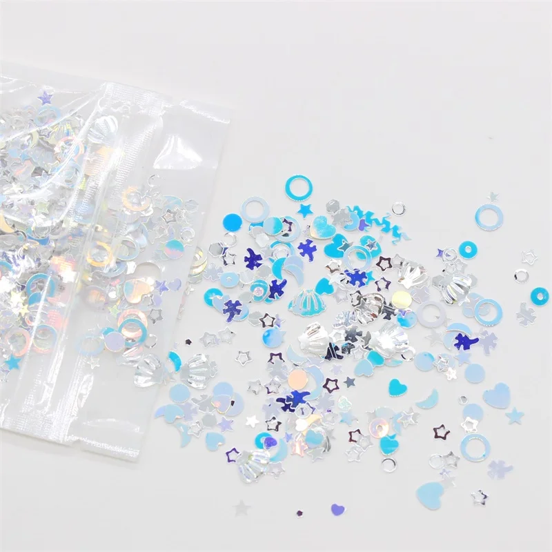 

KSCRAFT Mixed Shell Shape/Heart Shape/Star Shape/Circle Shape Sequins PVC Flat for DIY Card Making Craft Color Collection