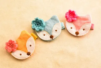 

Boutique 15pcs Fashion Cute Crochet Flower Fox Hairpins Solid Floral Animal Hair Clips Princess Headwear Hair Accessories