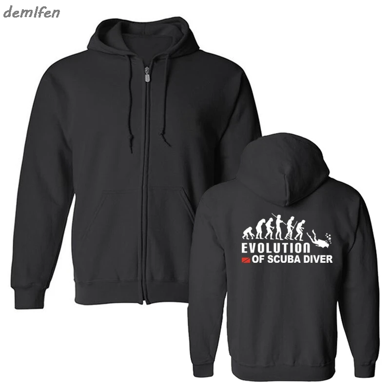 

Evolution Of Scuba Diver Dive Down Flag Dive Funny Hoodies Mens New Designs Spring Autumn Style Hoody Sweatshirt Top Jacket