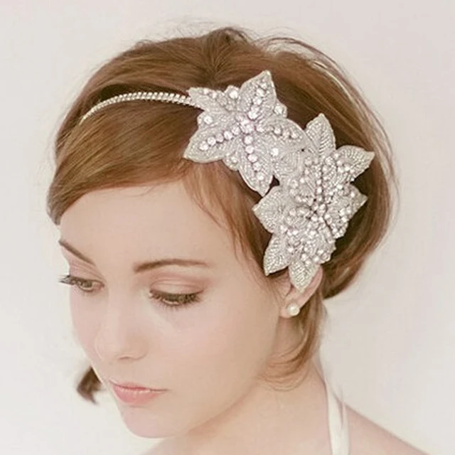 Handmade Rhinestone Fler Gatsby Hair Accessories Wedding Bridal Handmade Rhinestone Fler Gatsby Hair Accessories Wedding Bridal Headpiece Crystal Headband 1920s