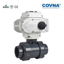 3/4 дюймов UPVC моторизованный шаровой клапан два способа очистки сточных вод PN10Bar ВКЛ ВЫКЛ Тип