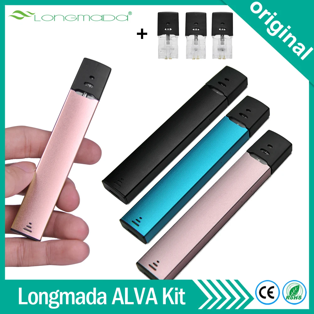 

Original Longmada ALVA Vaporizer Vape Pen 350mAh Battery Ceramic Cotton Core CBD 1.0 ml Pod Cartridge E Cigarettes Vape Kit