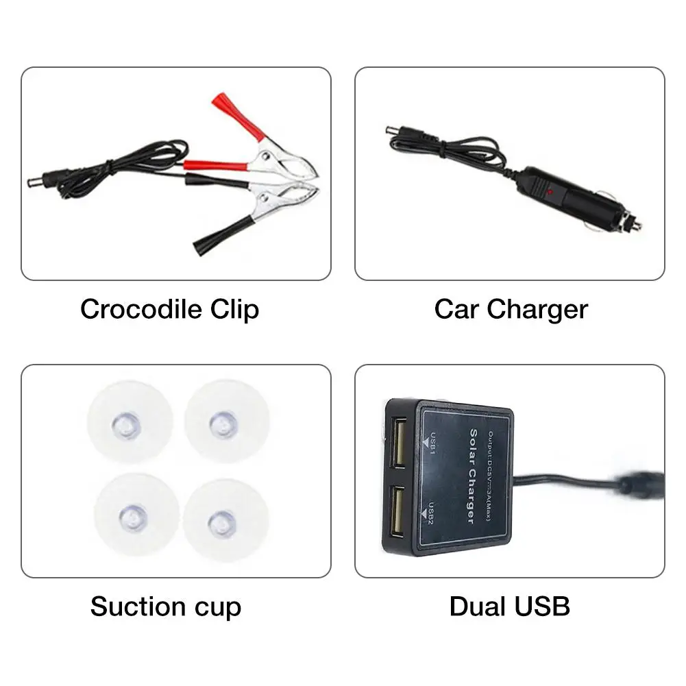25 Вт Dual USB 12 V Панели солнечные с автомобильным Зарядное устройство+ 10/20 Вт, 30 Вт, 40A USB, зарядное устройство солнечной Зарядное устройство контроллера для приготовления пищи на воздухе светодиодная лампа для кемпинга