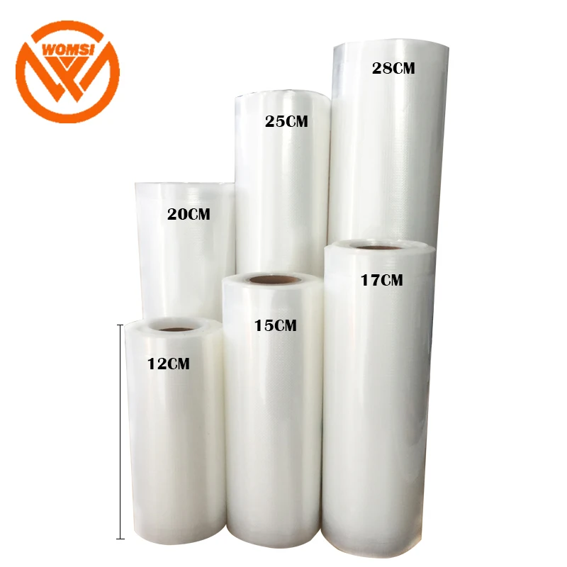 

WOMSI Vacuum Sealer Bags 20cmX500cm 1 Roll Food Sealer Bags Vacuum storage bag