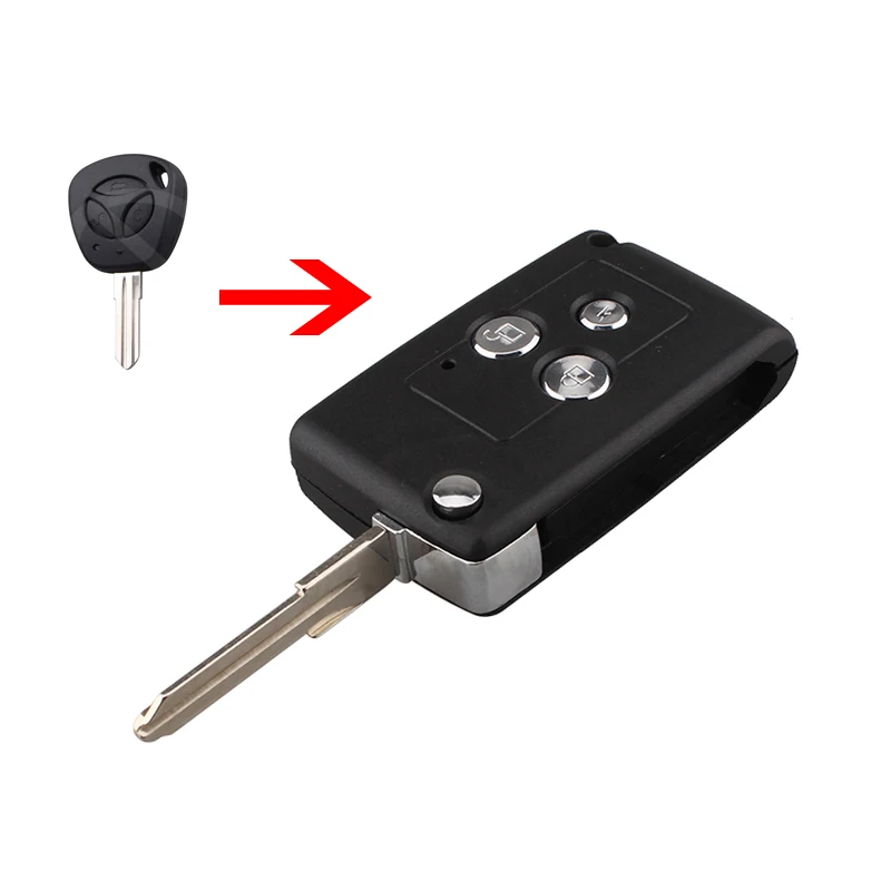 

3 Buttons Modify Flip Folding Remote Car Key Replacement Case FOB Shell For LADA