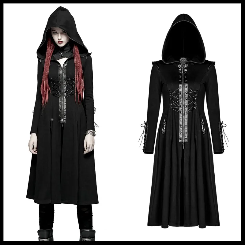 Vintage Womens Gothic Hooded Coat Long Sleeve Steampunk Hoodie Zipper Outwear Vintage Womens Gothic Hooded Coat Long Sleeve Steampunk Hoodie Zipper Outwear