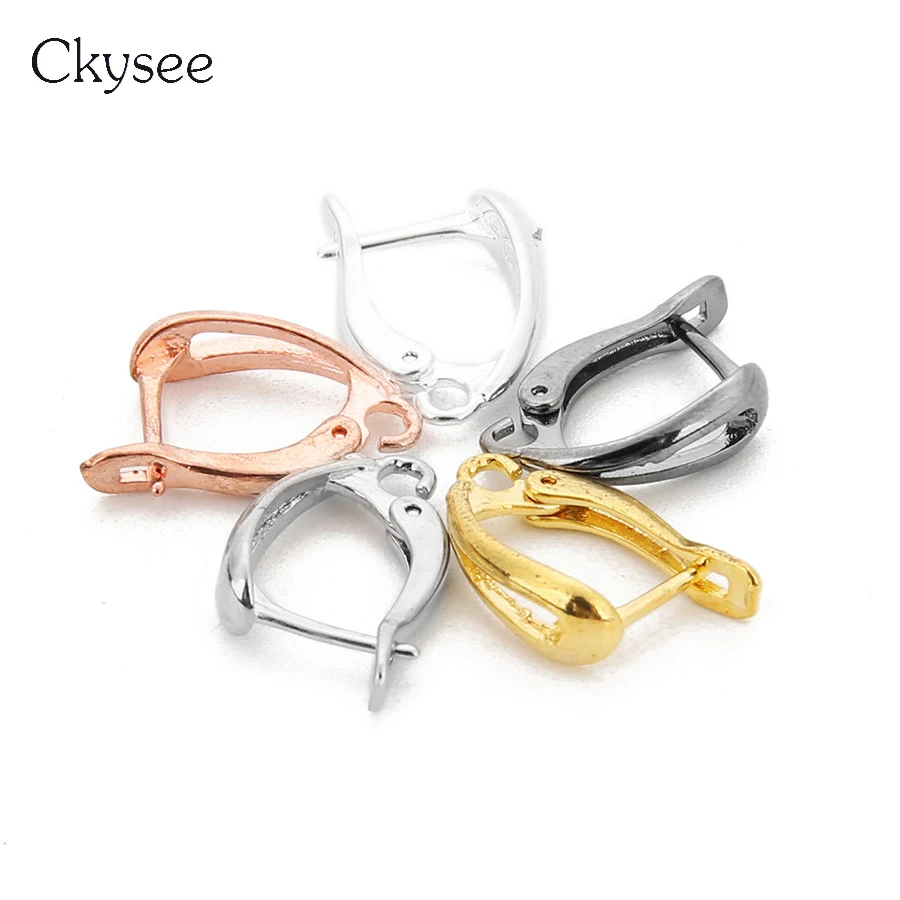 

Ckysee 10Pcs/lot 11x18mm U Shape Copper French Earrings Wires Ear Hooks Fit Settings Base Findings Diy Jewelry Making Supplies