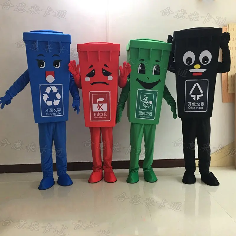 Green Recycle Trash Can Mascot Costume Adult Size Waste Bin Garbage Anime Costumes Advertising Mascotte Fancy Dress | Тематическая