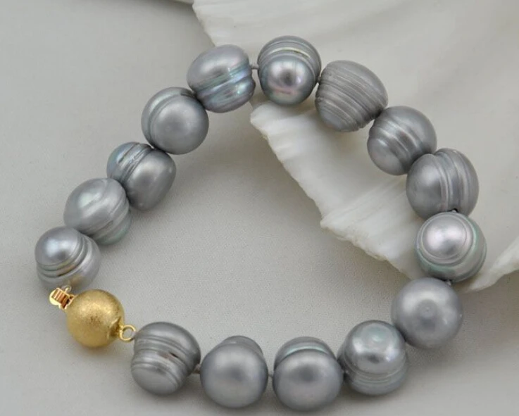 

0559 baroque gray freshwater pearl bracelet