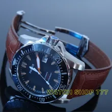 PARNIS 43 мм механизм сталь с автоматическим механическим мужские часы с сапфировым стеклом роскошные часы