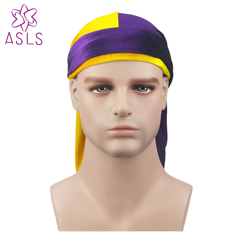 Новинка роскошная Мужская бархатная бандана в стиле пэчворк тюрбан шляпы парики