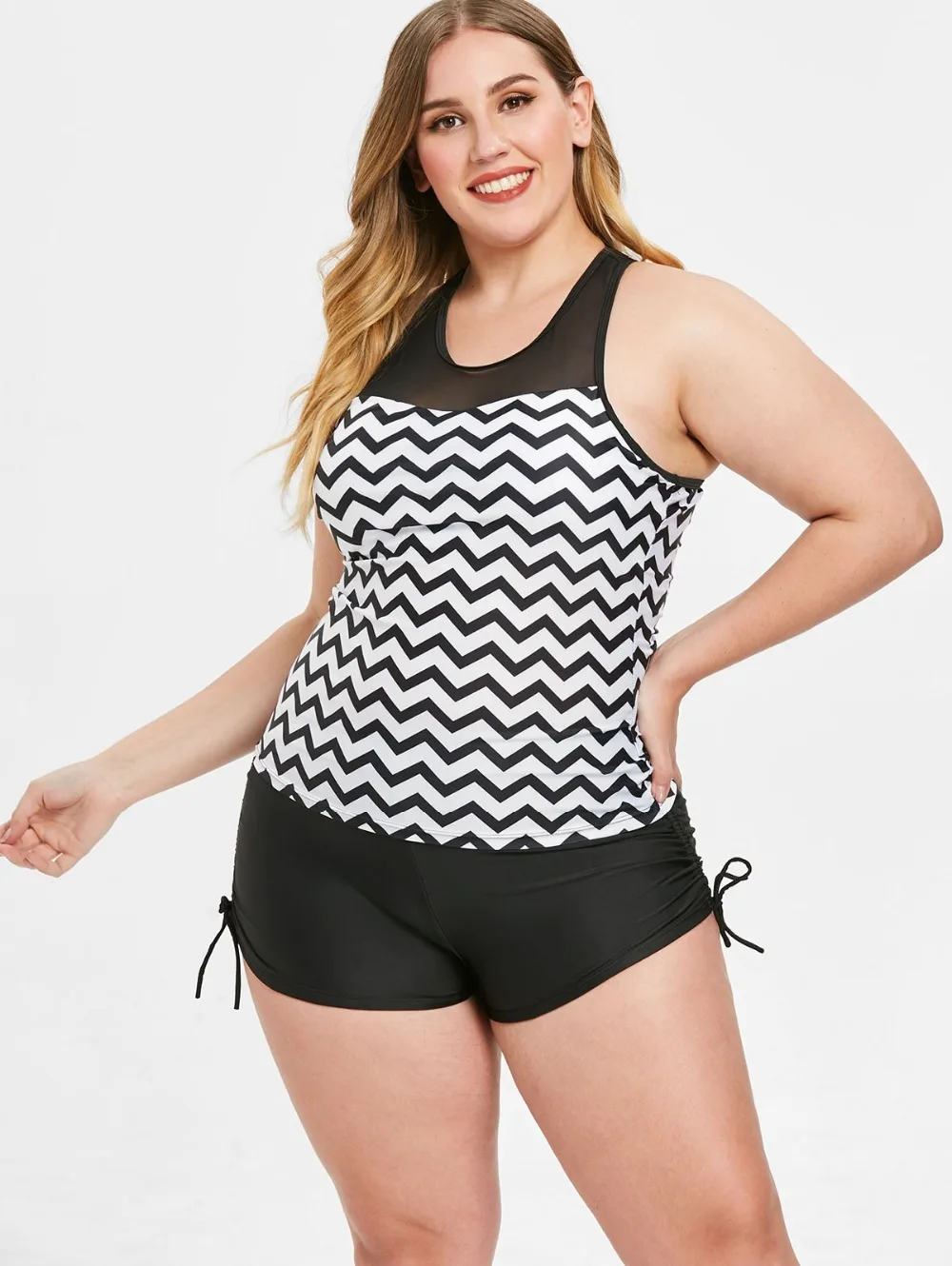 High Quality Oversize Tankini Set Large Two Piece Swimsuit Swimwear