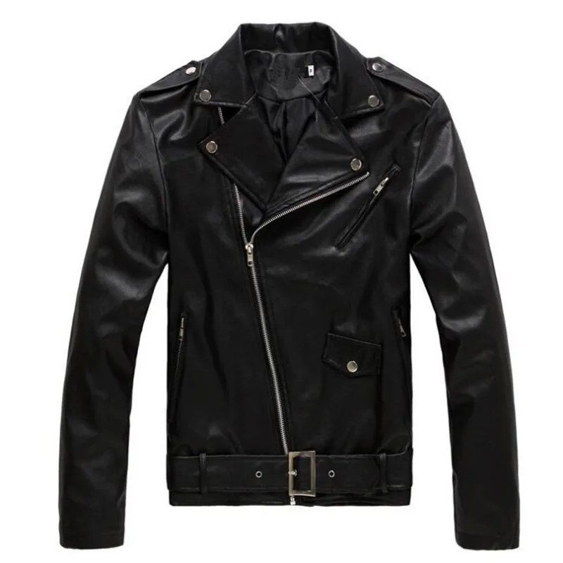 

Autumn Men Leather Jacket Fashion Pu Male White Leather Motorcycle Jacket Coats Mens Brand Clothing Coat Black Brown M -3xl