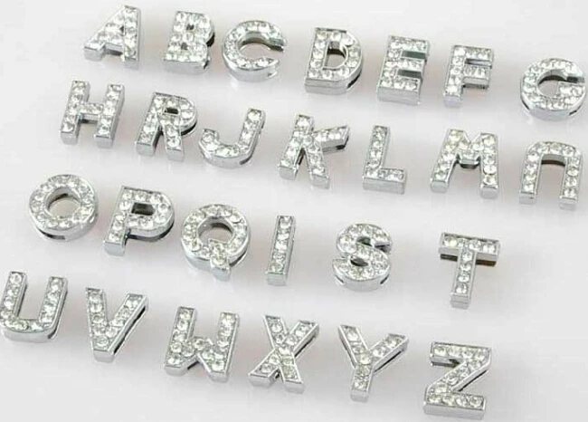 20 шт./лот, 10 мм, стразы для самостоятельной сборки, блестящие буквы "N-Z можно выбрать каждую букву", подходят для брелков и браслетов