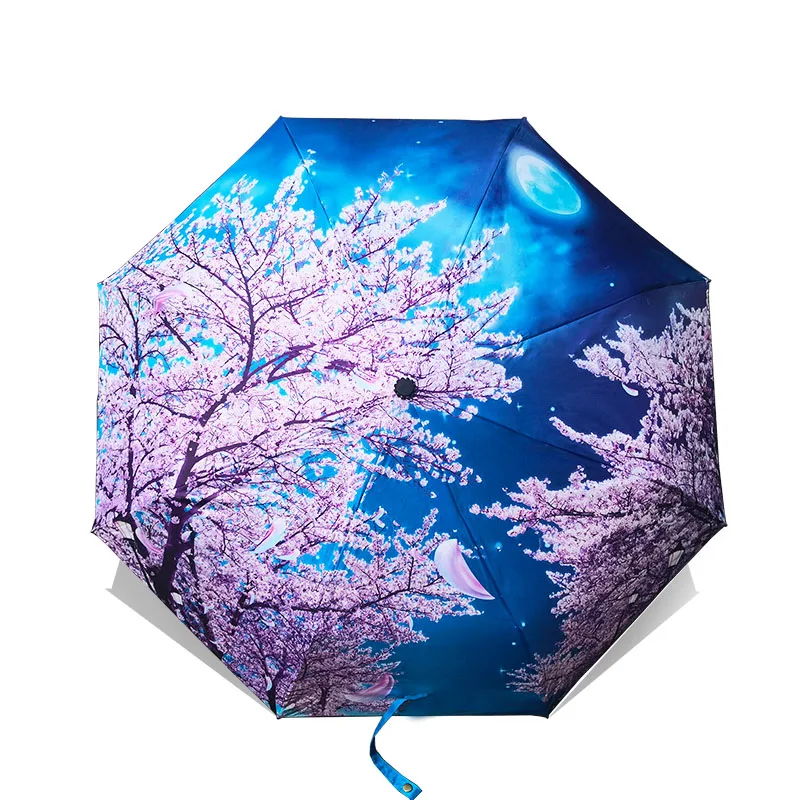 LIKE RAIN Van Gogh Oil Painting Umbrella Rain women Brand Paraguas Creative Arts Parasol Female Sun And Rain Umbrellas YHS01 folding umbrella automatic umbrella