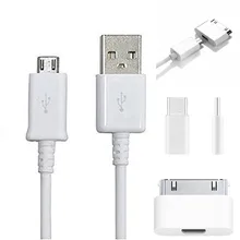 Portefeuille 4 в 1 Micro USB кабель для зарядки с 30pin Тип c адаптер для iPhone 4S Samsung Galaxy Note 5 7 Meizu Pro 6 S 6 S плюс