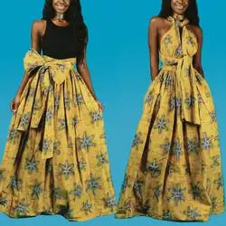 Kureas африканские платья для женщин летние сексуальные платья открытая спина Национальный Длинный Сарафан принт крест Дашики одежда